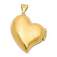14K Yellow Gold Fancy 20mm Heart Locket view 3