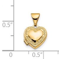 14K Scroll Border 10mm Heart Locket view 5