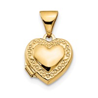 14K Scroll Border 10mm Heart Locket view 1