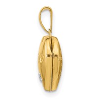 14K Two-tone Diamond Love with Poem on Reverse with Heart Charm 12mm Heart Locket view 2