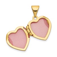 14K Two-tone Diamond Love with Poem on Reverse with Heart Charm 12mm Heart Locket view 4