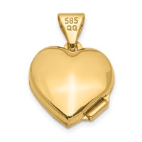 14K Yellow Gold with White Rhodium Diamond Star 12mm Heart Locket view 3