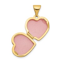14K Yellow Gold with White Rhodium Diamond Star 12mm Heart Locket view 4