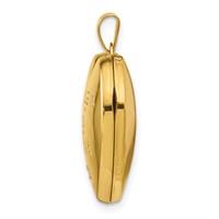 14K Two-tone Diamond Always in MY Heart Script with Heart Charm Inside 21mm Heart Locket view 2