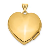 14K Two-tone Diamond Always in MY Heart Script with Heart Charm Inside 21mm Heart Locket view 3