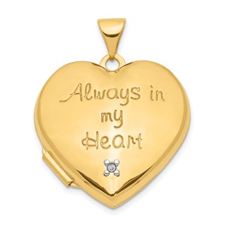 Gold Polished "Always In My Heart" Lockets