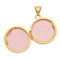 14K Yellow Gold Polished Scroll Design 16mm Round Locket view 4