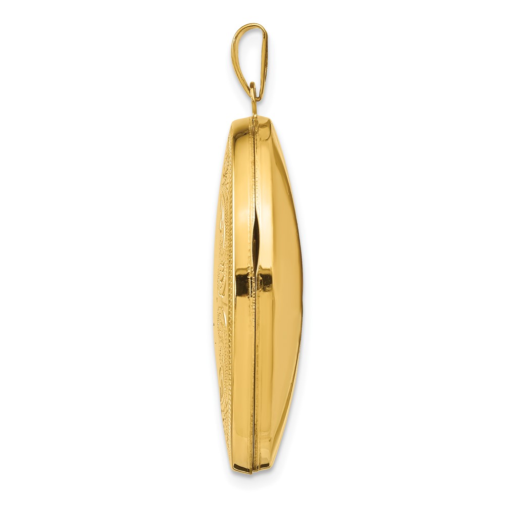 14k Polished Scroll Border 31mm Oval Locket (XL644)