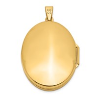 14K Yellow Gold Polished Scroll Border 31mm Oval Locket view 3
