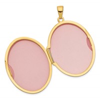 14K Yellow Gold Polished Scroll Border 31mm Oval Locket view 4