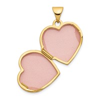 14K with White Rhodium Footprints with Poem on Reverse 15mm Heart Locket view 4