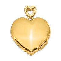 14K Yellow Gold Diamond Vintage Filigree with Pink Fabric Interior 24mm Heart Locket view 3