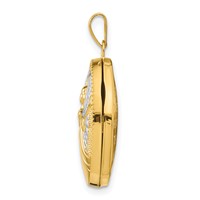 14K with White Rhodium Guardian Angel with Poem on Reverse 21mm Oval Locket view 2