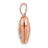 14K Rose Gold with White Rhodium Interlocked Hearts 12mm Heart Locket view 2