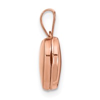 14K Rose Gold Polished Plain 10mm Heart Locket view 2