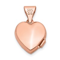 14K Rose Gold Polished Plain 10mm Heart Locket view 3