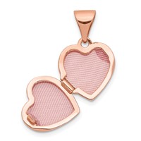 14K Rose Gold Polished Plain 10mm Heart Locket view 4
