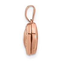 14K Rose Gold Scroll Border 10mm Heart Locket view 2