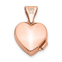14K Rose Gold Scroll Border 10mm Heart Locket view 3