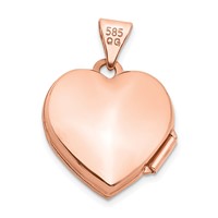14K Rose Gold Polished Scrolled 15mm Heart Locket view 3