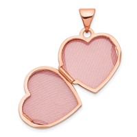 14K Rose Gold Polished Scrolled 15mm Heart Locket view 4