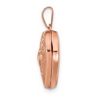 14K Rose Gold Two Hearts 15mm Heart Locket view 2