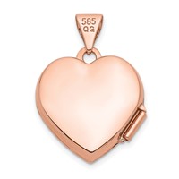 14K Rose Gold Two Hearts 15mm Heart Locket view 3
