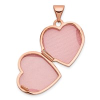 14K Rose Gold Two Hearts 15mm Heart Locket view 4