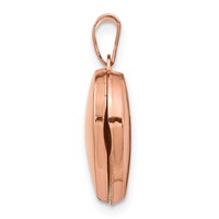 14K Rose Gold Polished Diamond Star 15mm Heart Locket view 2
