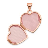 14K Rose Gold Polished Diamond Star 15mm Heart Locket view 4