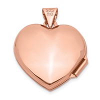 14K Rose Gold Polished Domed 18mm Heart Locket view 3