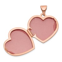 14K Rose Gold Polished Domed 18mm Heart Locket view 4