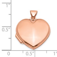 14K Rose Gold Polished Domed 18mm Heart Locket view 5