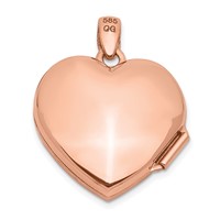 14K Rose Gold Diamond Vintage Filigree with Black Fabric Interior 18mm Heart Locket view 3