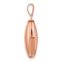 14K Rose Gold Diamond Star 17mm Oval Locket view 2