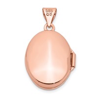 14K Rose Gold Diamond Star 17mm Oval Locket view 3