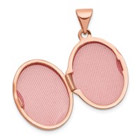 14K Rose Gold Polished Plain 17mm Oval Locket view 4