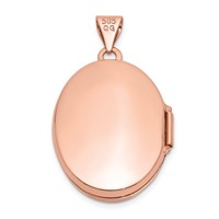 14K Rose Gold Diamond Vintage Filigree with Black Fabric Interior 21mm Oval Locket view 3