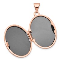 14K Rose Gold Diamond Vintage Filigree with Black Fabric Interior 21mm Oval Locket view 4