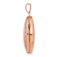 14K Rose Gold Heart and Scroll Border 21mm Oval Locket view 2