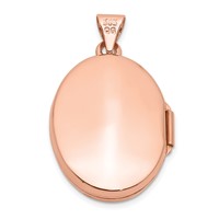 14K Rose Gold Heart and Scroll Border 21mm Oval Locket view 3