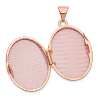 14K Rose Gold Heart and Scroll Border 21mm Oval Locket view 4