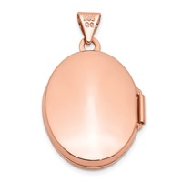14K Rose Gold Scroll Design 21mm Oval Locket view 3