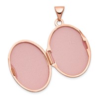 14K Rose Gold Scroll Design 21mm Oval Locket view 4