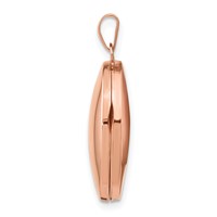 14K Rose Gold Polished Plain 21mm Oval Locket view 2