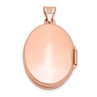 14K Rose Gold Polished Plain 21mm Oval Locket view 3