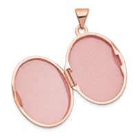 14K Rose Gold Polished Plain 21mm Oval Locket view 4