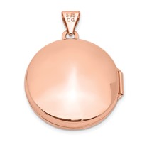 14K Rose Gold Polished Domed 20mm Round Locket view 3