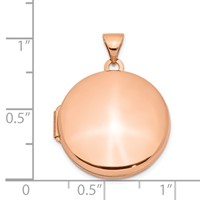 14K Rose Gold Polished Domed 20mm Round Locket view 5
