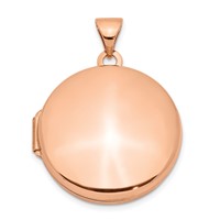 14K Rose Gold Polished Domed 20mm Round Locket view 1